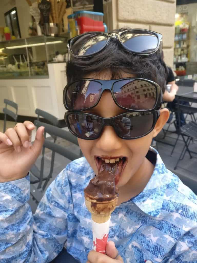 Having Gelato at Florence, Italy