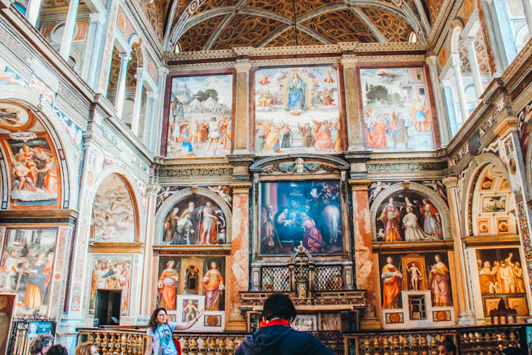 Sixteenth century church of San Maurizio al Monastero Maggiore considered as "Sistine Chapel" of Milan
