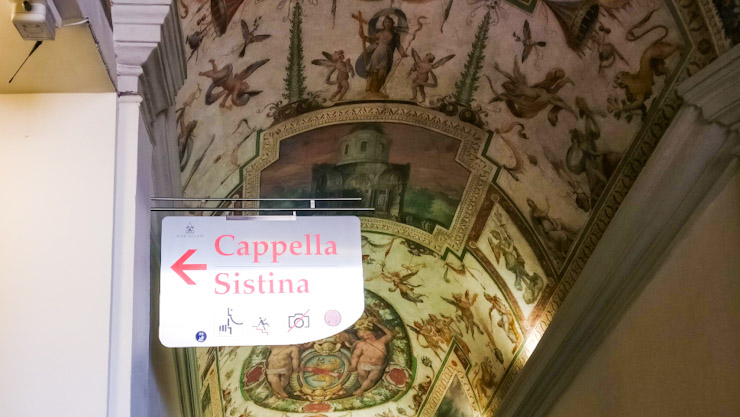 Entry to Sistine Chapel in Vatican City in Italy is famous for the ceiling by Michelangelo