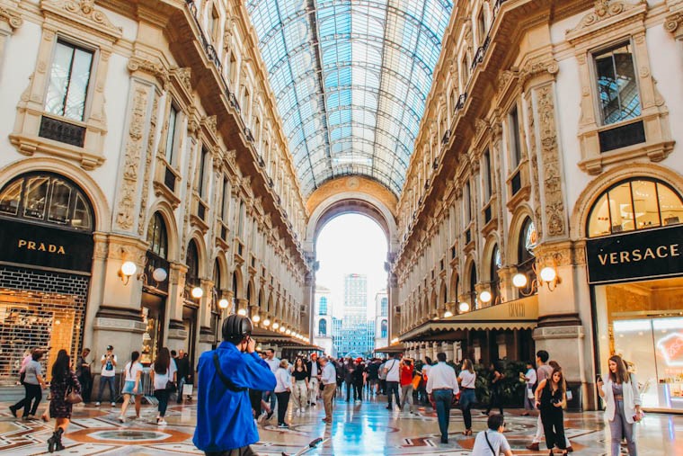 galleria vittorio emanuele ii - oldest shopping mall of Milan