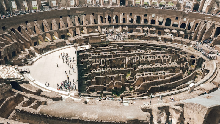 3 Day Rome Itinerary - Inside the Colosseum - Top view from 3rd ring-Go for a guided tour of Colosseum Underground and 3rd Ring for in-depth details of this amphitheater