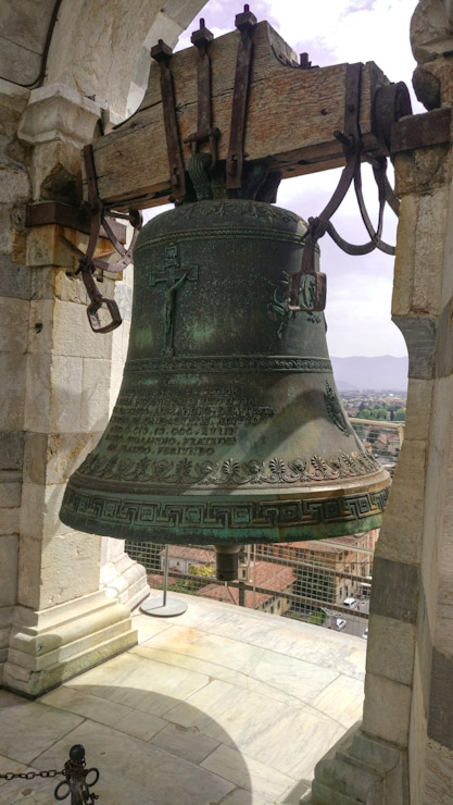 Bells at the top of Leaning Tower of Pisa - experience them while on a Day Trip to Pisa from Florence, Italy