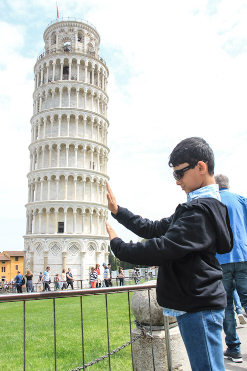 Try out the epic Pisa pose - a must do activity with Leaning Tower of Pisa on a day trip to Pisa from Florence