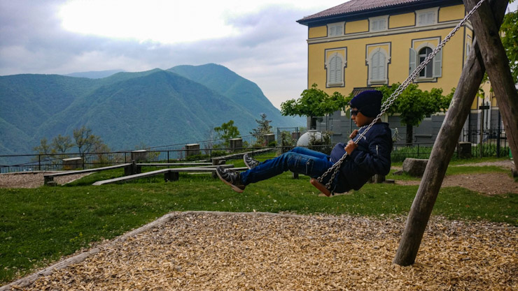 Children's Playground at Monte Bre Summit - a Day trip from Milan, Italy