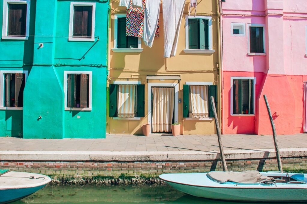 Row Houses in diff colors in Burano
